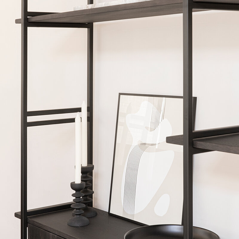 Design cabinet | Modular Cabinet MC-5L Oak white lacquer | Studio HENK | 