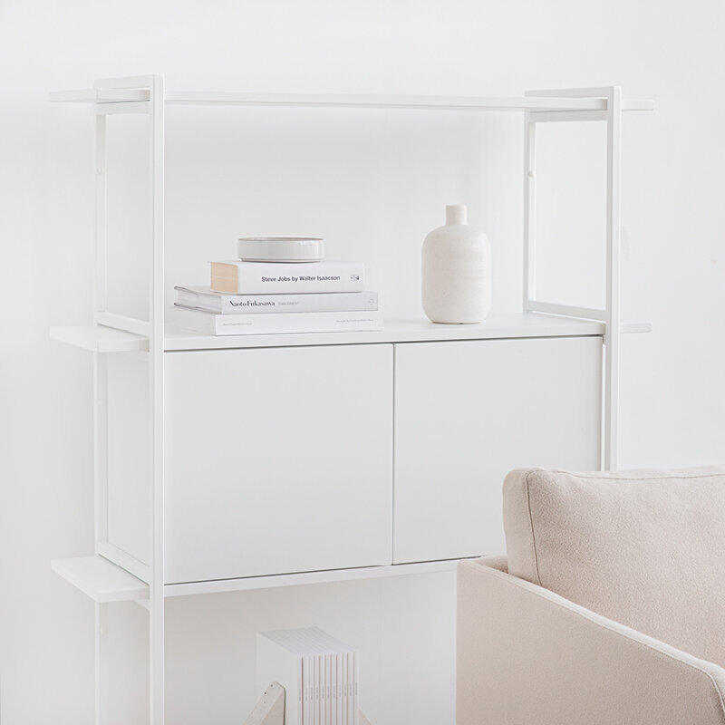 Design cabinet | Modular Cabinet MC-5L Oak white lacquer | Studio HENK | 