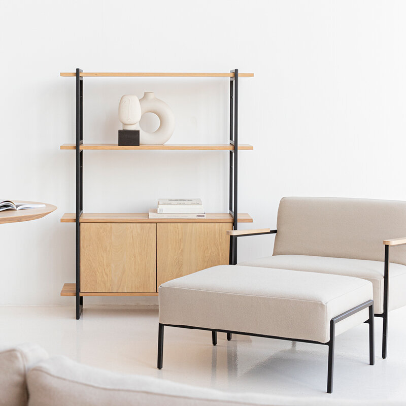 Design cabinet | Modular Cabinet MC-5L Oak white lacquer | Studio HENK | 
