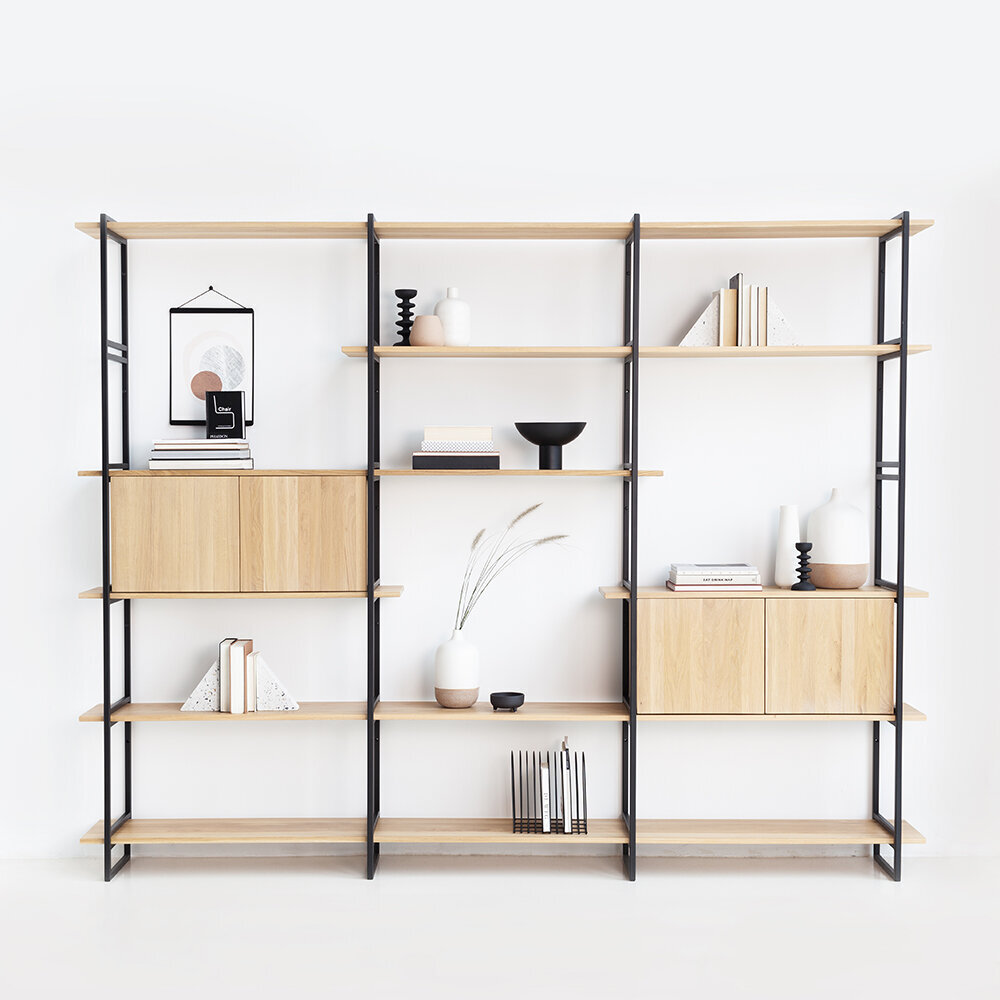 Design cabinet | Modular Cabinet MC-5L Oak white lacquer | Studio HENK | 
