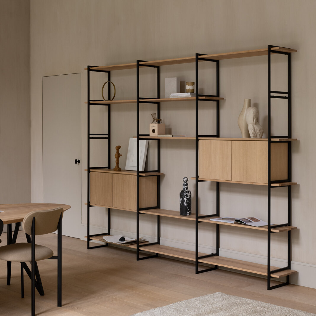 Design cabinet | Modular Cabinet MC-5L Oak white lacquer | Studio HENK | 