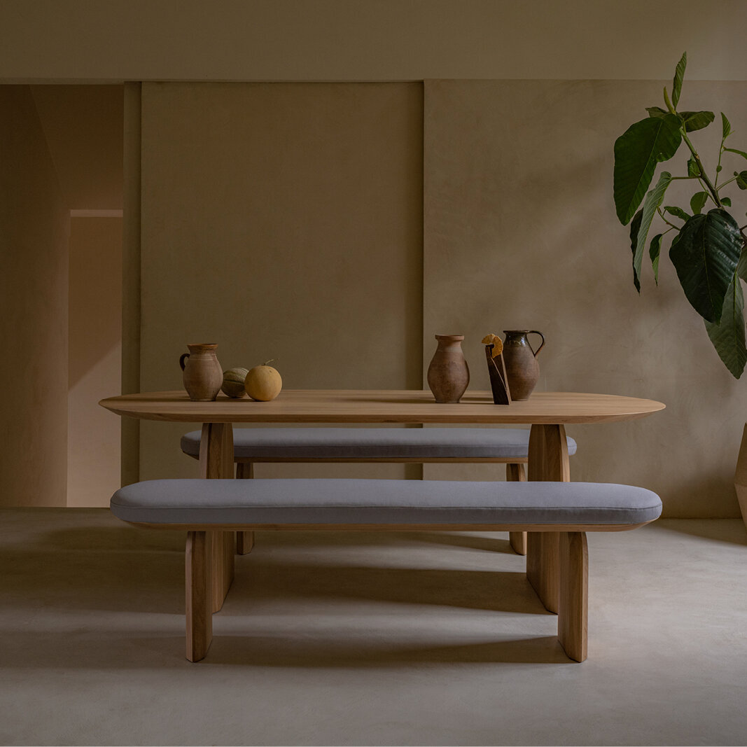 Design Dining Bench | Slot bench Oak smoked stain | Oak smoked stain | Studio HENK | 