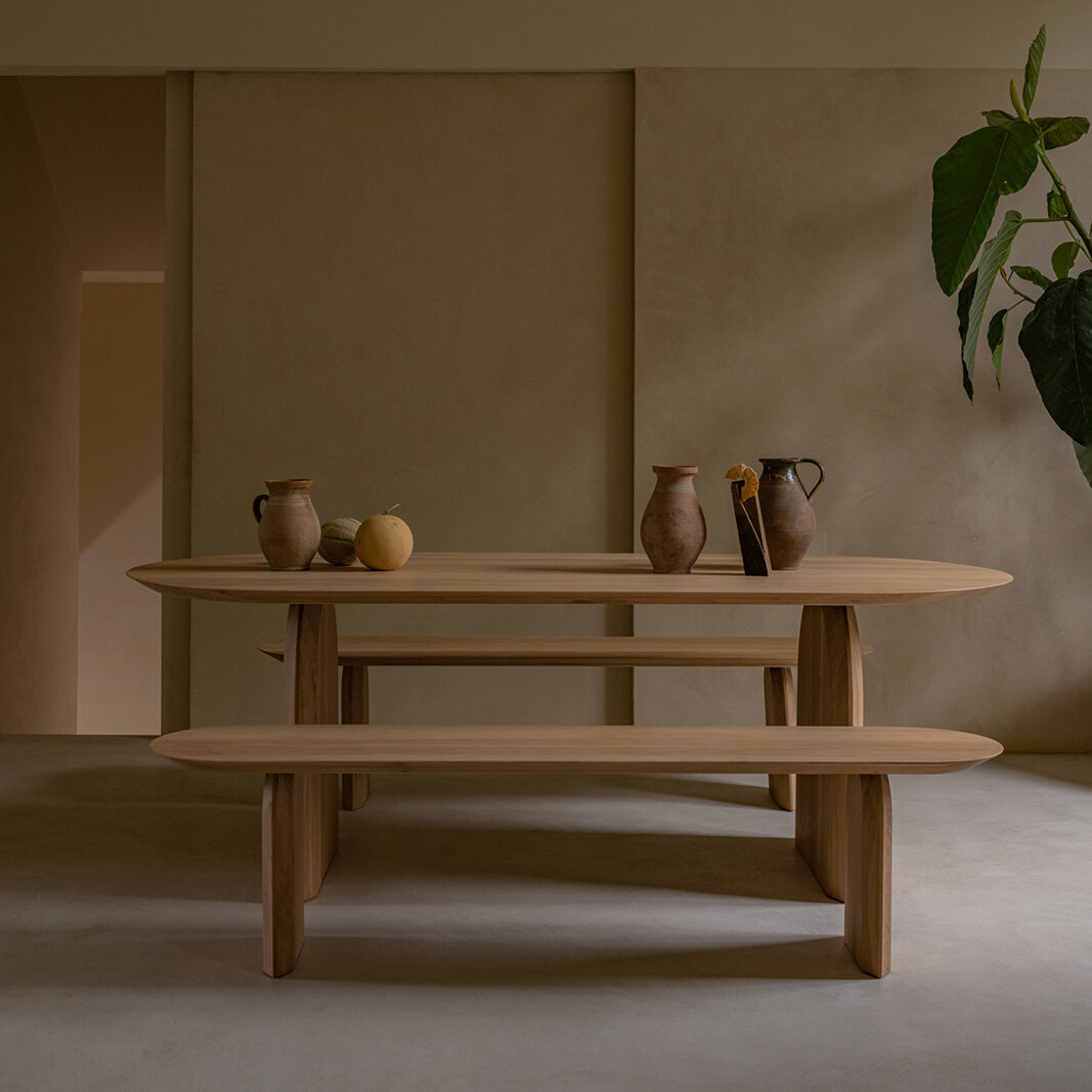 Design Dining Bench | Slot bench Oak smoked stain | Oak smoked stain | Studio HENK | 