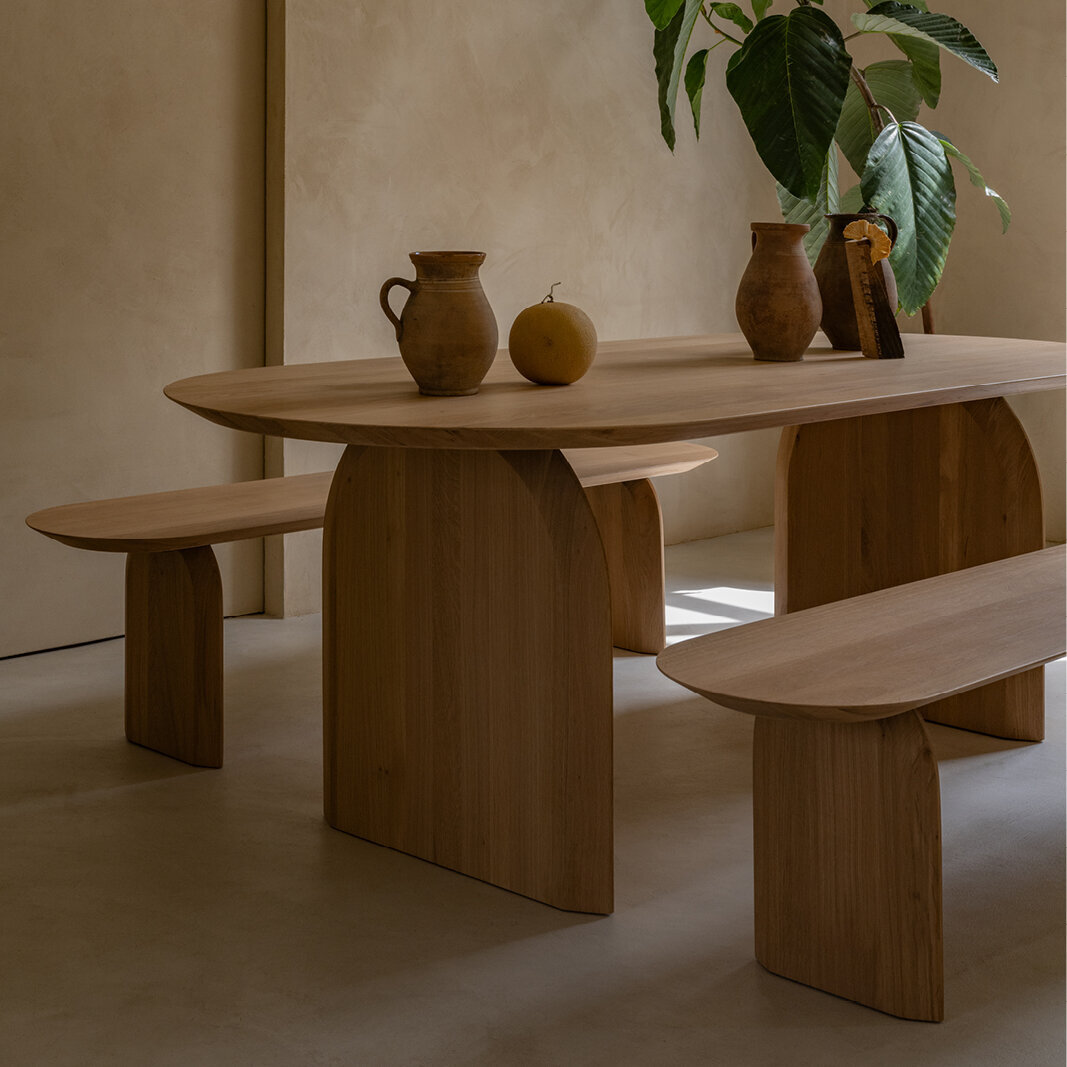 Design Dining Bench | Slot bench Oak smoked stain | Oak smoked stain | Studio HENK | 