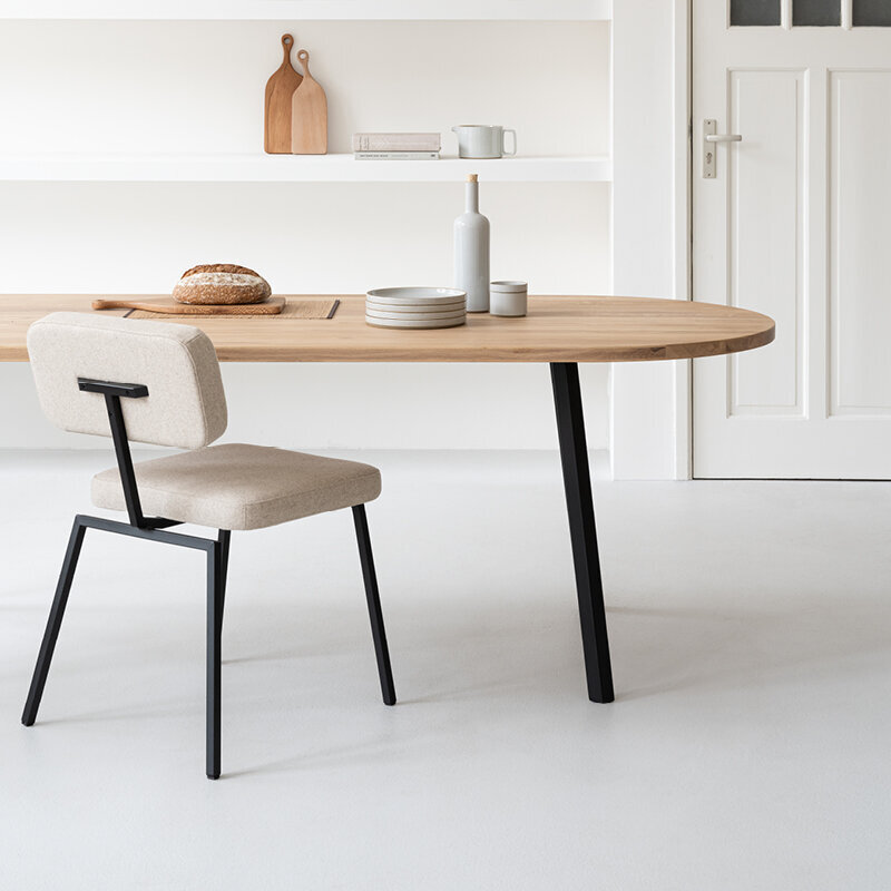 Design modern dining chair | Ode Chair without armrest Beige facet beige1037 | Studio HENK | 