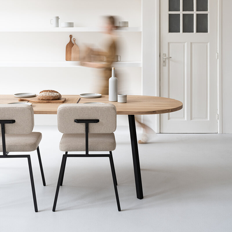 Design modern dining chair | Ode Chair without armrest Beige facet beige1037 | Studio HENK | 