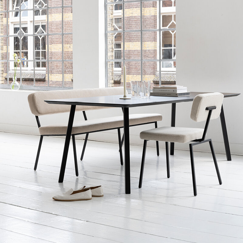 Design modern dining chair | Ode Chair without armrest Beige facet beige1037 | Studio HENK | 