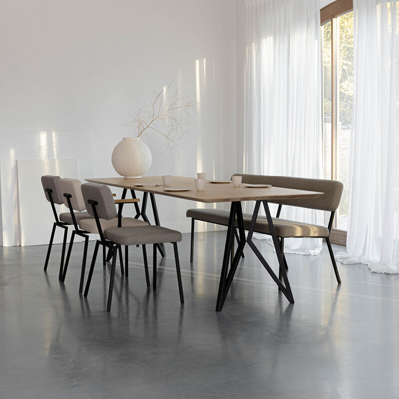 Design modern dining chair | Ode Chair without armrest Beige facet beige1037 | Studio HENK | 