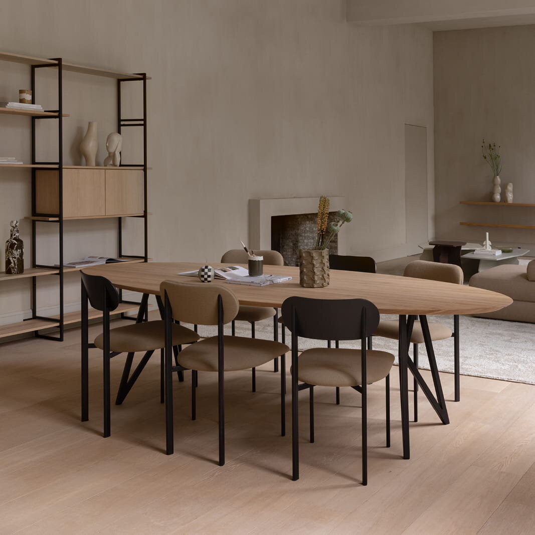 Design modern dining chair | Oblique Dining Chair Brown hallingdal65 224 | Studio HENK | 
