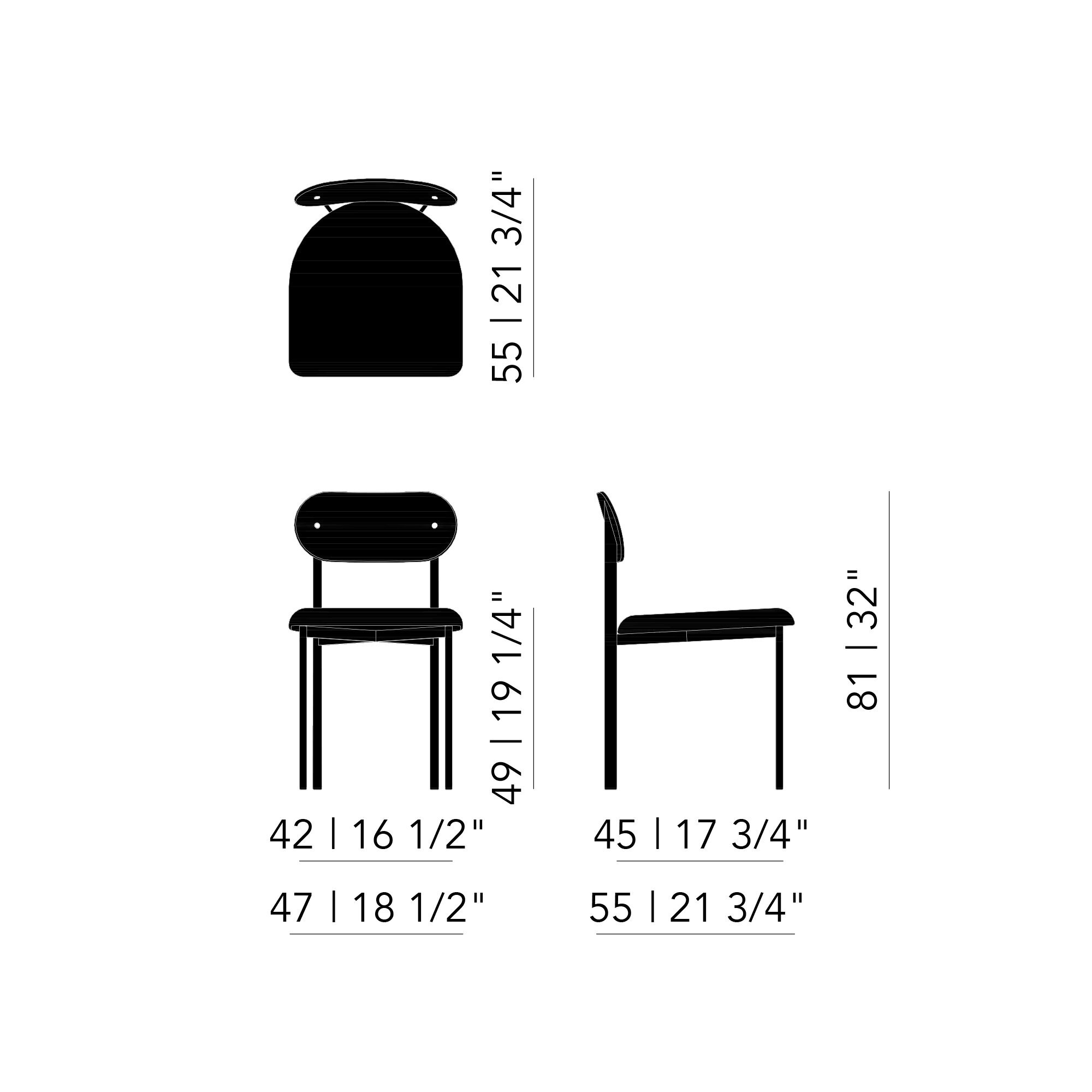 Design modern dining chair | Oblique Dining Chair Brown hallingdal65 224 | Studio HENK | 
