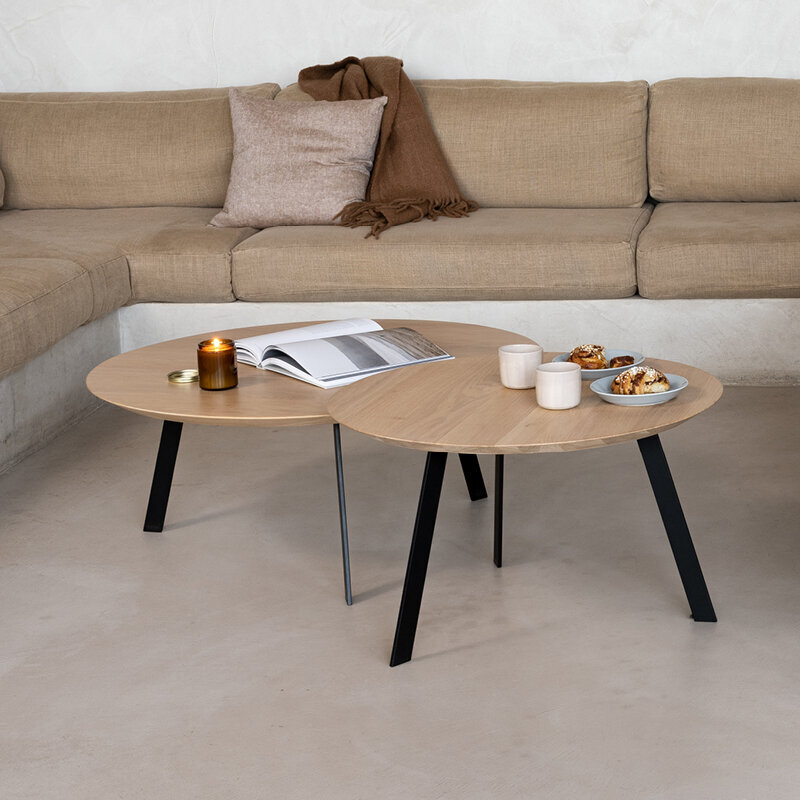 Design Coffee Table | New Co Coffee Table 70 Round White | Oak white lacquer | Studio HENK | 