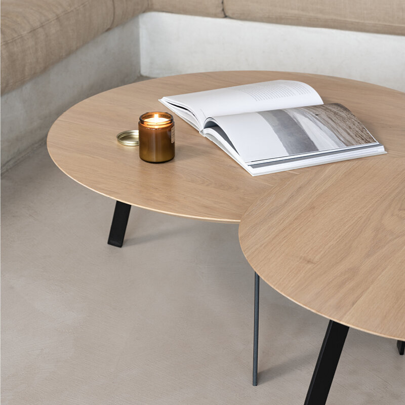 Design Coffee Table | New Co Coffee Table 70 Round White | Oak white lacquer | Studio HENK | 