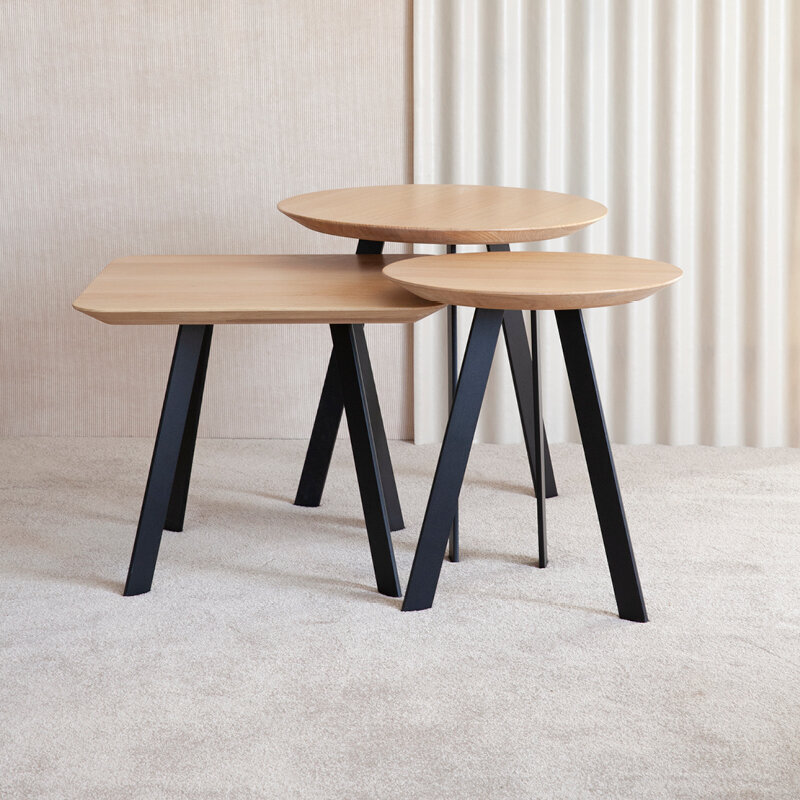 Design Coffee Table | New Co Coffee Table 70 Round White | Oak white lacquer | Studio HENK | 