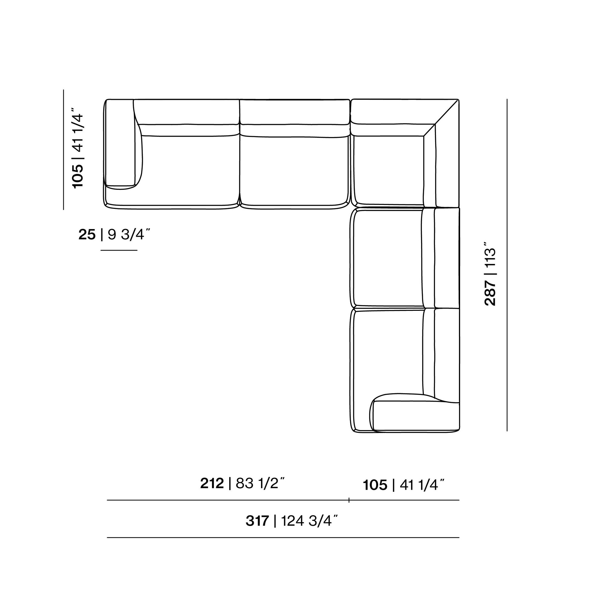 Design modern sofa | Hug 7 seater corner sofa left Grey | Studio HENK | 