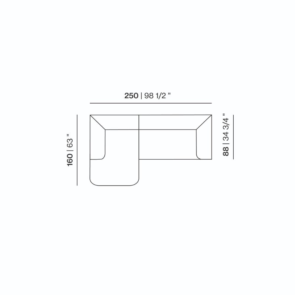 Design modern sofa | Unfold 2.5 seater chaise longue left Beige | Studio HENK | 