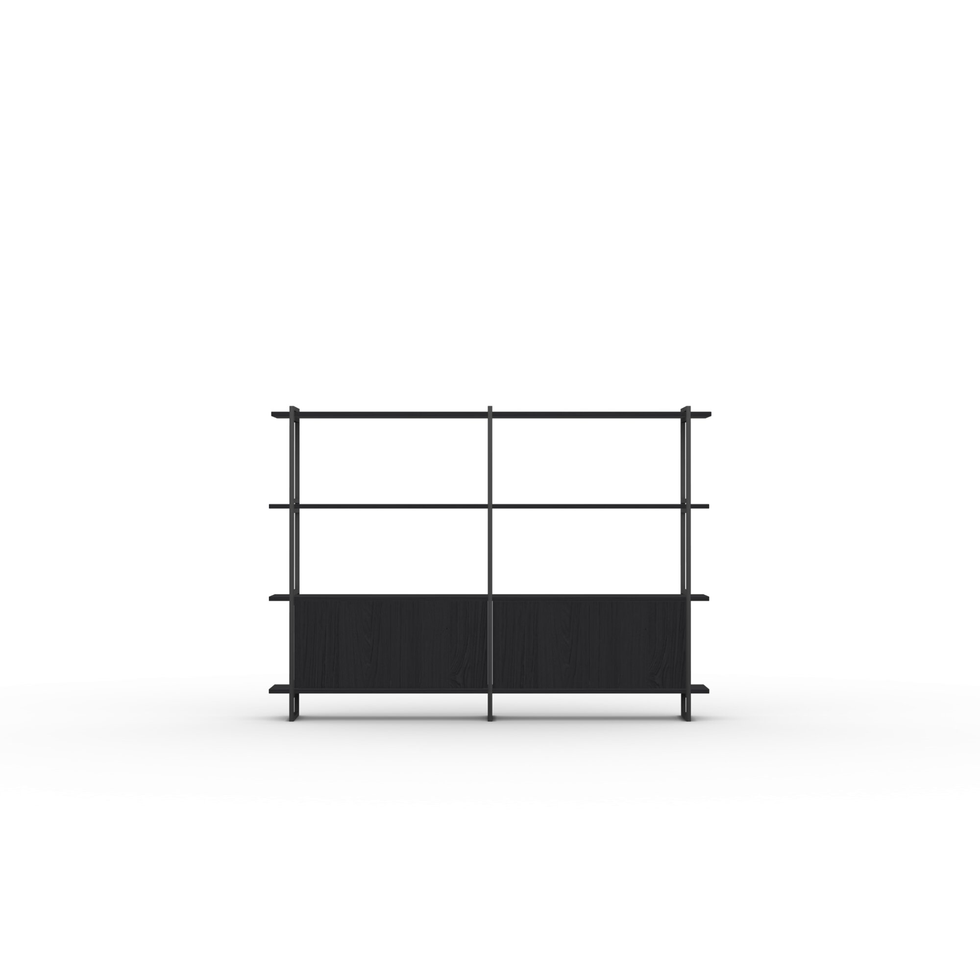 Design cabinet | Modular Cabinet MC-4L Oak black lacquer | Studio HENK | 