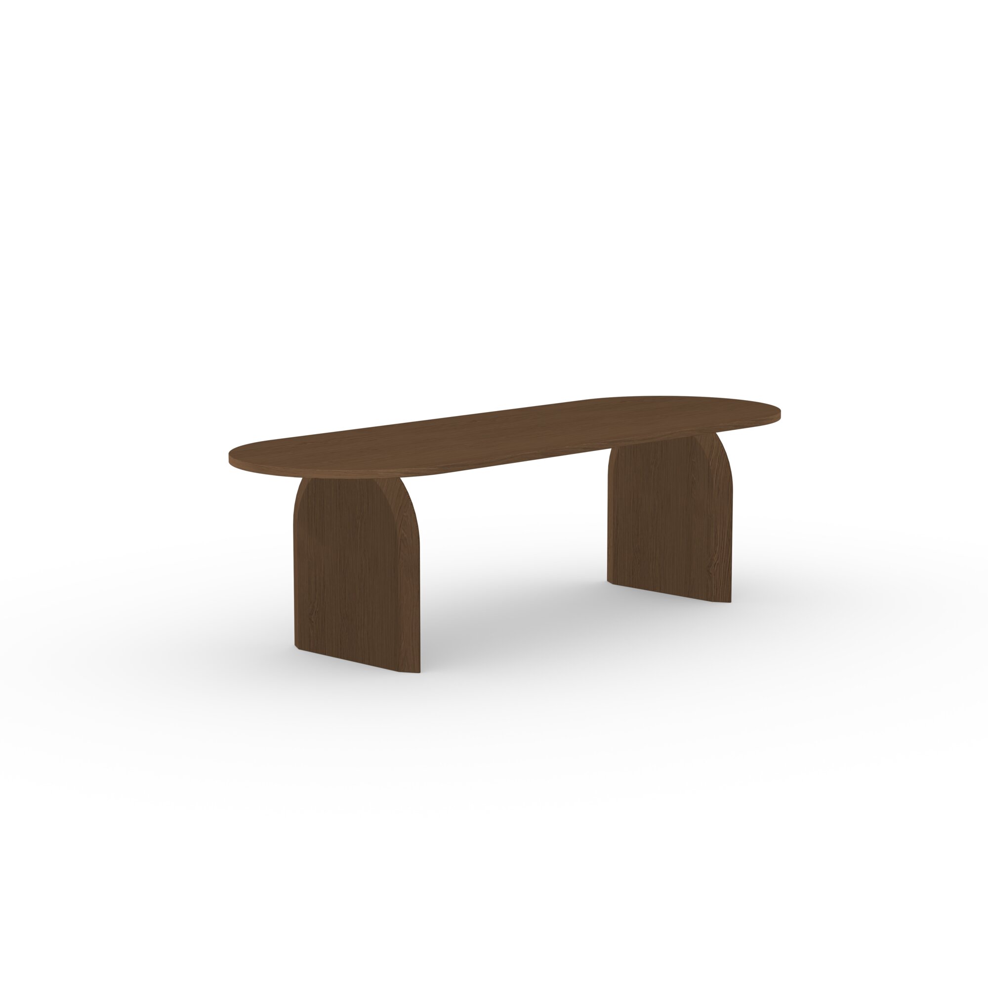 Flat oval Design dining table | Slot Oak hardwax oil dark brown | Oak hardwax oil dark brown | Studio HENK | 