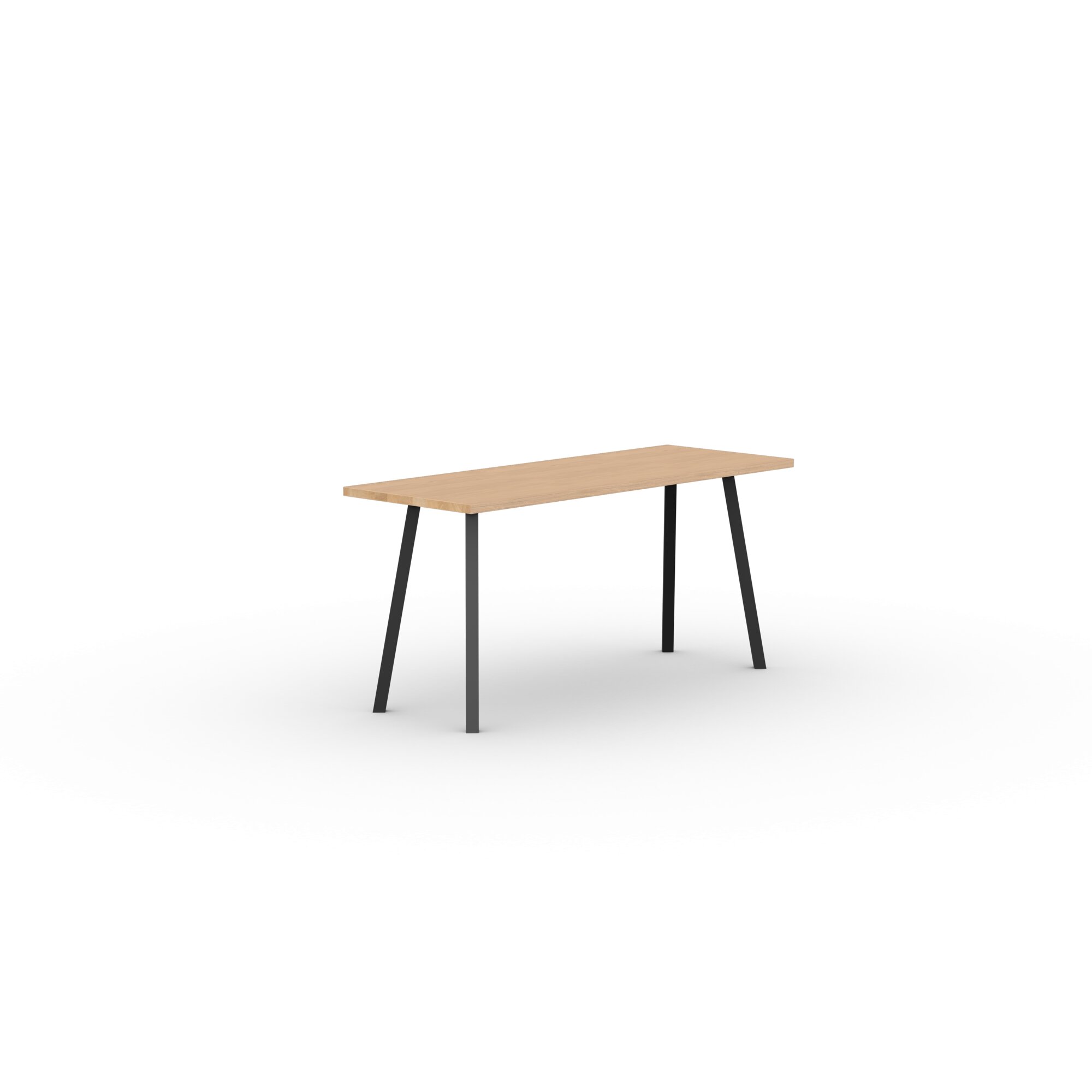 Rectangular Design dining table | New Classic Home Desk Steel black powdercoating | Oak hardwax oil natural light | Studio HENK | 