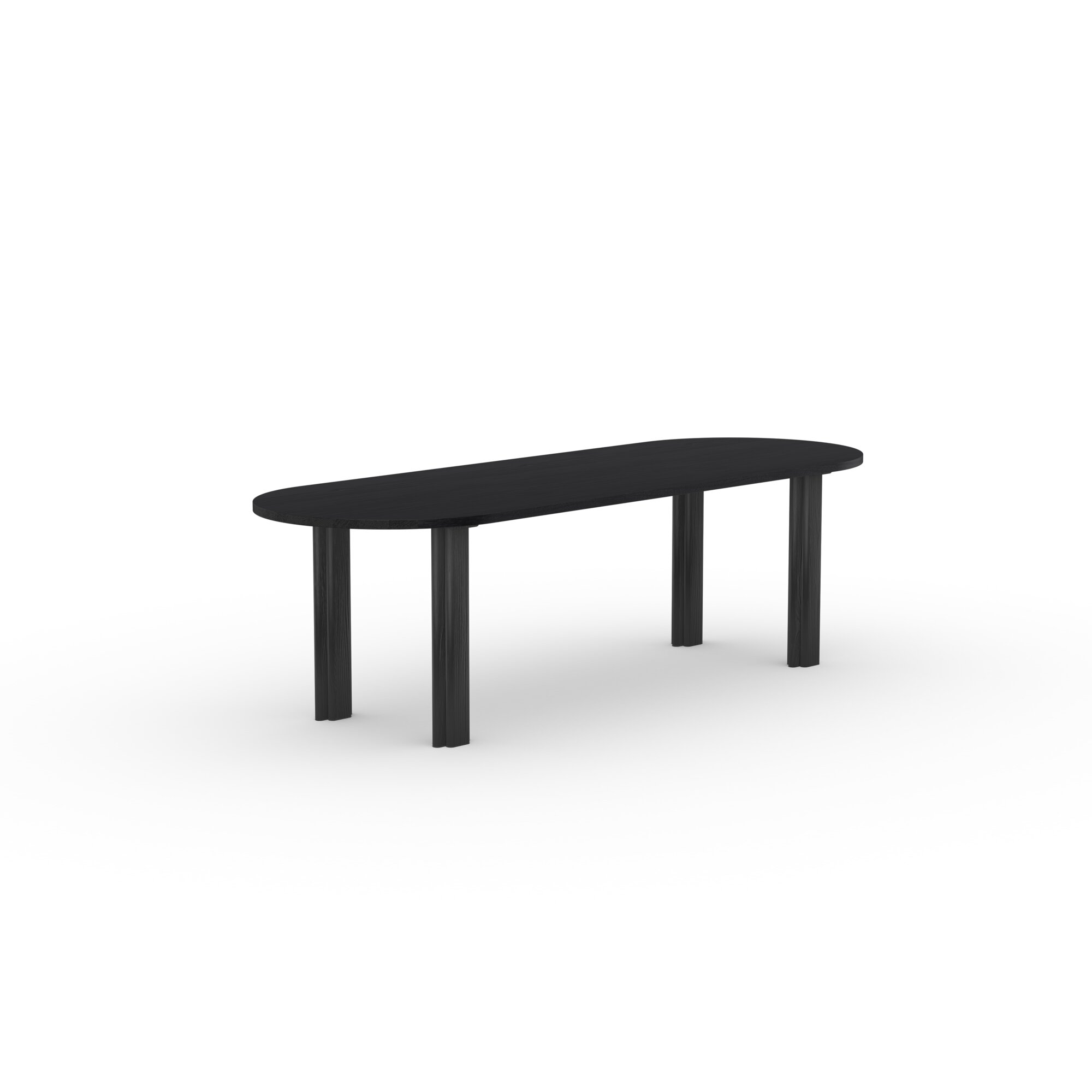 Flat oval Design dining table | Paste Dining Table Oak black stain | Oak black stain | Studio HENK | 