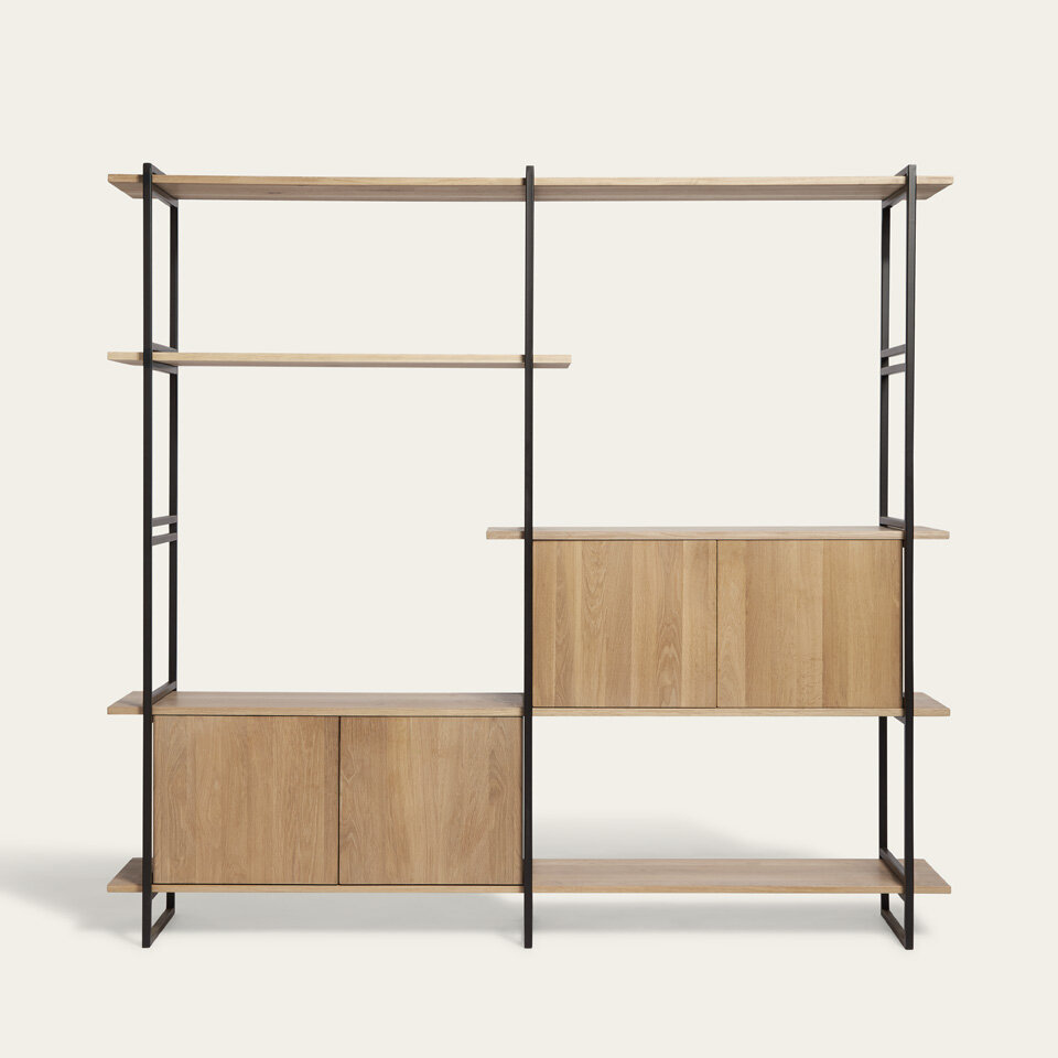 Design cabinet | Modular Cabinet MC-5L Oak white lacquer | Studio HENK | 