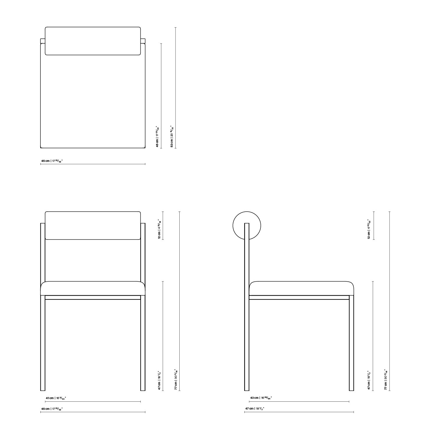 Design modern dining chair | Bolster Dining Chair without armrest Brown dream liver10 | Studio HENK | 
