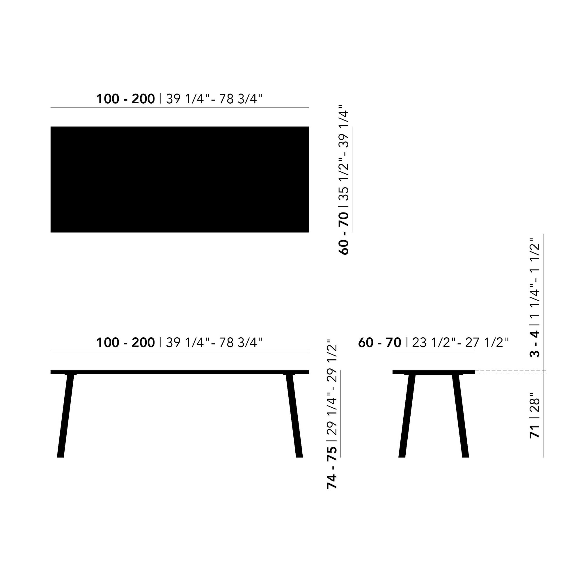 Rectangular Design dining table | New Classic Home Desk Steel black powdercoating | Oak hardwax oil natural light | Studio HENK | 