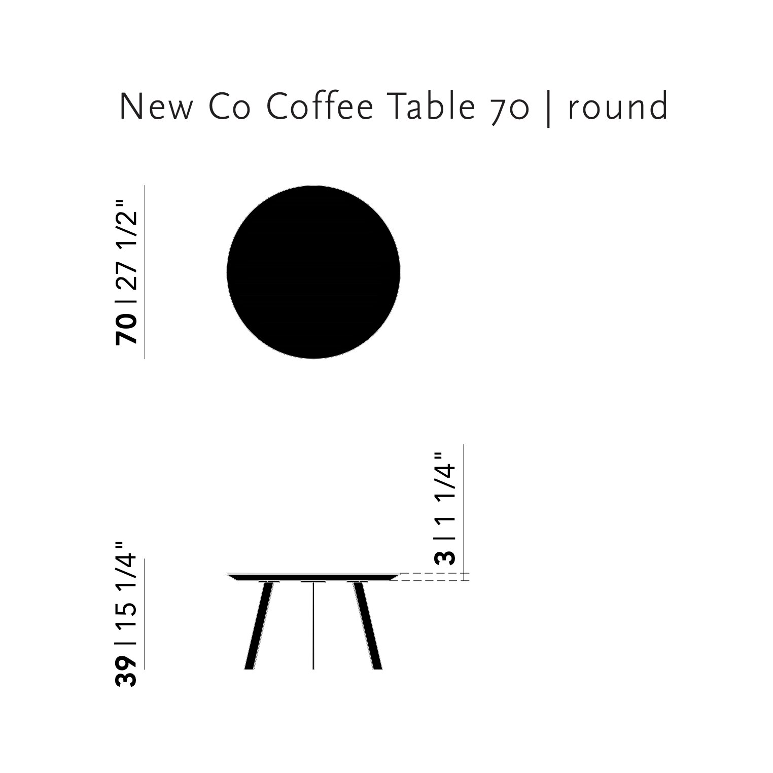 Design Coffee Table | New Co Coffee Table 70 Round White | Oak white lacquer | Studio HENK | 